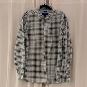 Egara Blue and White Plaid Button Down Shirt